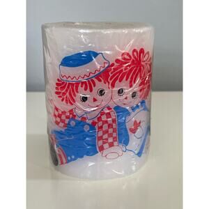 1970s Hallmark Raggedy Ann and Andy Pillar Candle in Original Packaging